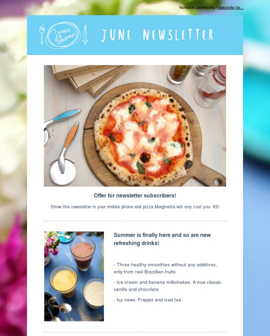 Jurgis ir drakonas Newsletter Design Example