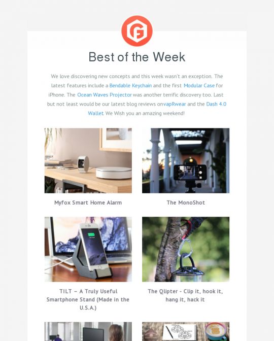 Gadget Flow Newsletter Design Example