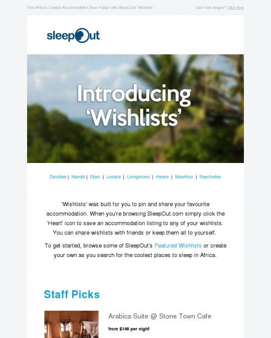 Sleep Out Newsletter Design Example